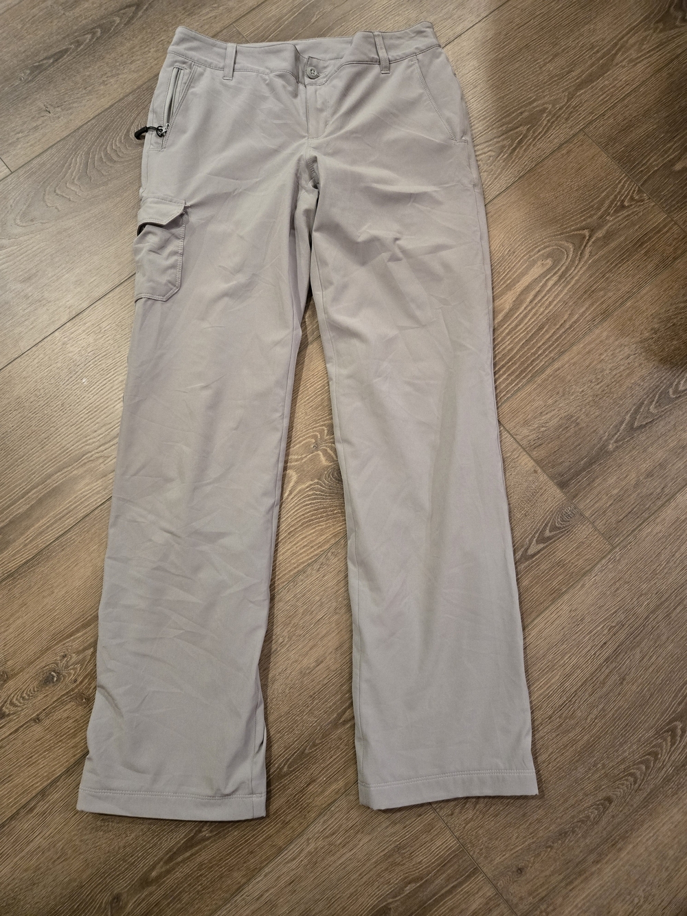 Eddie Bauer Light Gray Fleece Lined Straight-Leg Cargo Pants